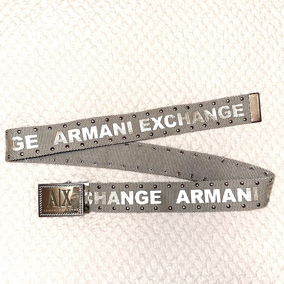 Armani Exchange Belt AX Grey and Silver Belt - Picture 1 of 3